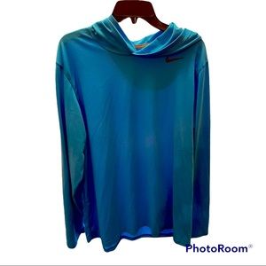 Very good condition. Nike Dry-Fit long sleeve hooded shirt. Mens size Large.